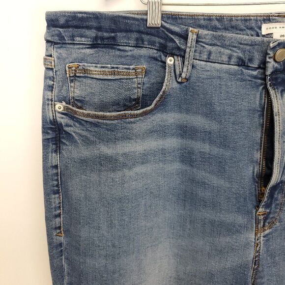 Good American Good Legs High Waist Ripped Skinny Jeans Indigo286 Plus Size 26 - Picture 11 of 13